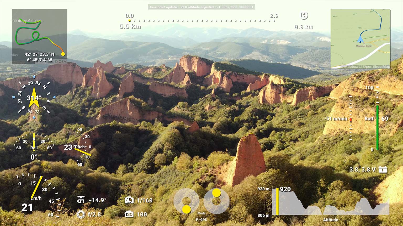 drone flight data display